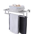 KES Bathroom Towel Rack w/ 2 Towel Bar 20-Inch Towel Shelf Wall Mount SUS304 Stainless Steel Metal in Gray | 5.1 H x 19.4 W x 7.8 D in | Wayfair