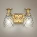 Anana Plantation 13 1/2" Brass and Pineapple Glass 2-Light Bath Light