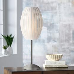 Lite Source Egg 25" Satin Steel and Sica White Modern Table Lamp