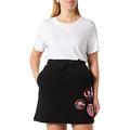 Love Moschino Women's Skirt with 3 Brand Patches A-line Skir, Black, 42