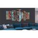 Bungalow Rose King of Jungle - 5 Piece Wrapped Canvas Graphic Art Canvas in Blue/Brown/Red | 19.7 H x 39.4 W x 1 D in | Wayfair