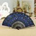 Wozhidaoke Fall Decor Christmas Decorations Best Chinese Style Dance Wedding Party Lace Silk Folding Hand Held Flower Fan Home Decor Fans Blue 15*13*5 Blue