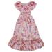 Toddler Girls Dresses Chiffon Summer Foreign Style Mid Length Beach Off Shoulder Floral Big Is Suitable As Flower Wedding Dresses For Toddler Girls