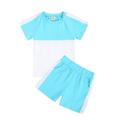 ZHAGHMIN Summer Outfits 2 Piece Kids Button Short Toddler Kids Baby Unisex Summer Tshirt Shorts Soft Patchwork Cotton 2Pc Sleepwear Outfits Clothes Cute Pants for Teens Girls Fall Outfits for Baby G