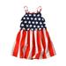 2DXuixsh New Born Baby Clothes for Girl Toddler Kids Girls 4Th Of July Words Summer Usa Flag Independence Day Slip Dress Star and Stripes Flag Pattern Big Girl Set Red Size 80