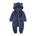 KI-8jcuD Baby Rompers Boy Zipper Jumpsuit Outwear Hooded Romper Solid Coat Boys Winter Baby Boys Romper&Jumpsuit Toddler Summer Neutral Front Open Baby Bodysuit Rompers Baby Rompers Boys Extr