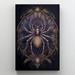 August Grove® Lavender & Spider - Wrapped Canvas Graphic Art Canvas in Black/Indigo/Yellow | 10 H x 8 W x 1.25 D in | Wayfair