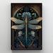August Grove® Tulips & Dragonfly - Wrapped Canvas Graphic Art Canvas in Black/Blue/Yellow | 10 H x 8 W x 1.25 D in | Wayfair