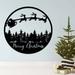 The Holiday Aisle® Merry Christmas Sleigh Scenery Wall Décor, Metal in Black | 16 H x 16 W x 0.12 D in | Wayfair E0EFE95CB06E4F3A9F4E7E43B89F3AB8
