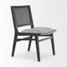 Bayou Breeze Akeda Slat Back Side Chair Wood/Upholstered/Fabric in Black/Brown | 34.1 H x 24.6 W x 20.5 D in | Wayfair