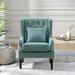 Wingback Chair - Red Barrel Studio® Eyvin 29.53" W Tufted Velvet Wingback Chair Velvet in Green | 38.35 H x 29.53 W x 27.56 D in | Wayfair