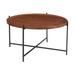 Contemporary Round Tray Top Cocktail or Coffee Table with Black Metal Legs
