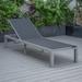 LeisureMod Marlin Patio Chaise Lounge Chair With Grey Aluminum Frame