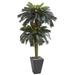 6' Artificial Double Sago Palm Tree in Slate Finished Planter