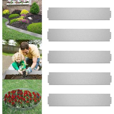 Aufun - Rasenkante Metall Verzinkt Beetumrandung Beeteinfassung Mähkante Palisade Rasenkante Image