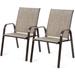 Set of 2 Patio Chairs Dining Chairs w/ Steel Frame Yard Outdoor