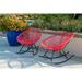 XBrand 34.6" L Oval Rattan/Steel Indoor or Outdoor Hammock Weave Rocking Chair (Set of 2)