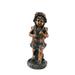 XBrand 24" H Faux Bronze Magnesium Oxide Walking Boy/Girl Garden Statue w/Small Flower Plant Pot