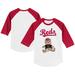 Toddler Tiny Turnip White/Red Cincinnati Reds Teddy Boy 3/4-Sleeve Raglan T-Shirt