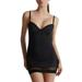 iOPQO jumpsuits for women Women S Tulle Hemline Full Slip Shapewear Stretchy Bodysuit Body Shaper With Built In Bra Cami Dress Shapers Black XL