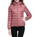 Dtydtpe 2024 Clearance Sales Women s Packable Down Jacket Lightweight Puffer Jacket Hooded Winter Coat Pink L