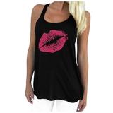 Dtydtpe 2024 Clearance Sales Tank Top for Women Summer Lip Print T-Shirt Tank Top Blouse Vest Womens Tops