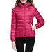 Dtydtpe 2024 Clearance Sales Women s Packable Down Jacket Lightweight Puffer Jacket Hooded Winter Coat Hot Pink Xl