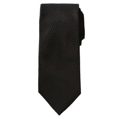 Men's Big & Tall KS Signature Extra Long Classic Textured Tie by KS Signature in Coal Black Necktie