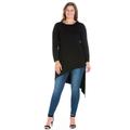 Long Sleeve Knee Length Asymmetrical Plus Size Tunic Top