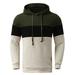 iOPQO Sweatshirts For Men Men s Autumn And Winter Color Matching Plaid Colorful Hooded Slim Sweater Hoodie Green + M