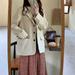 PIKADINGNIS Womens Vintage Corduroy Jacket Autumn Winter Casual Loose Blazer Women Korean Single-breasted Female Blazer Coat