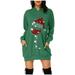 Wendunide 2024 Clearance Sales Hoodies for Women Christmas Women s Bag Hoodie Print Pocket Hoodie Fashion Dress Fashion Women s Blouse Womens T-Shirts Green XL