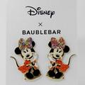 Disney Jewelry | Disney Baublebar Minnie Mouse Colored Glass Bead And Stone Earrings Nwt | Color: Black/Red | Size: Os