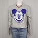 Disney Tops | Disney Mickey Mouse Blue Gray Crop Long Sleeve Top | Color: Blue/Gray | Size: M