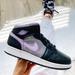 Nike Shoes | Nike Air Jordan 1 Mid Sneakers | Color: Black/Purple | Size: 7.5