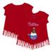 Girls Toddler Tiny Turnip Red Philadelphia Phillies Sundae Helmet Fringe T-Shirt