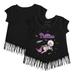 Girls Toddler Tiny Turnip Black Philadelphia Phillies Space Unicorn Fringe T-Shirt