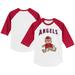 Youth Tiny Turnip White/Red Los Angeles Angels Teddy Boy 3/4-Sleeve Raglan T-Shirt