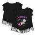 Girls Youth Tiny Turnip Black New York Mets Space Unicorn Fringe T-Shirt
