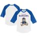 Youth Tiny Turnip White/Royal Texas Rangers Teddy Boy 3/4-Sleeve Raglan T-Shirt