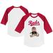 Youth Tiny Turnip White/Red Cincinnati Reds Teddy Boy 3/4-Sleeve Raglan T-Shirt