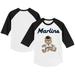 Toddler Tiny Turnip White/Black Miami Marlins Teddy Boy 3/4-Sleeve Raglan T-Shirt