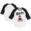 Youth Tiny Turnip White/Black Chicago White Sox Teddy Boy 3/4-Sleeve Raglan T-Shirt