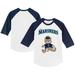 Toddler Tiny Turnip White/Navy Seattle Mariners Teddy Boy 3/4-Sleeve Raglan T-Shirt