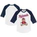 Toddler Tiny Turnip White/Navy Washington Nationals Teddy Boy 3/4-Sleeve Raglan T-Shirt