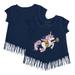 Girls Toddler Tiny Turnip Navy Milwaukee Brewers Unicorn Fringe T-Shirt