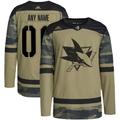 Men's adidas Camo San Jose Sharks Military Appreciation Team Authentic Custom Practice Jersey