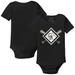 Infant Tiny Turnip Black Colorado Rockies Diamond Cross Bats Bodysuit