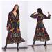 Anthropologie Dresses | Farm Rio Georgette Maxi Dress | Color: Black | Size: Xs