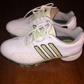 Adidas Shoes | Adidas Power And Grid White/Light Green Stripes. Golf Shoes 6.5 New With Tag | Color: Green/White | Size: 6.5